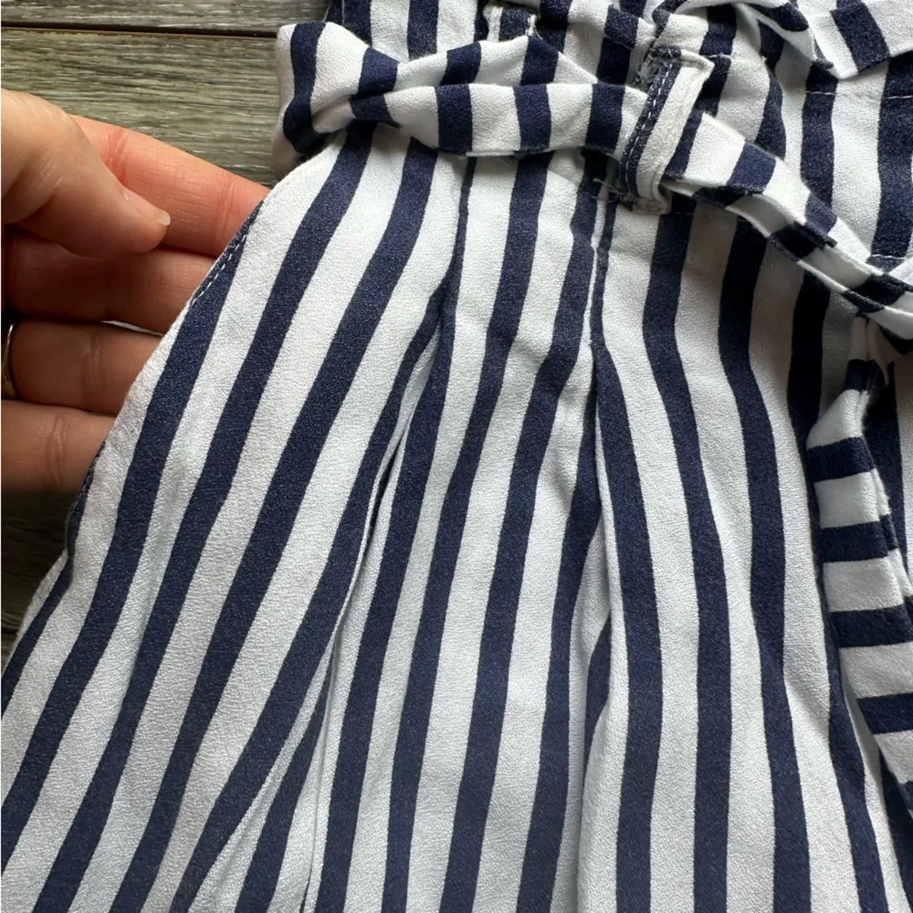 Mayoral Girls High Waist Paper Boy Mayoral Navy Stripe‎ Pleated Pants Size 14